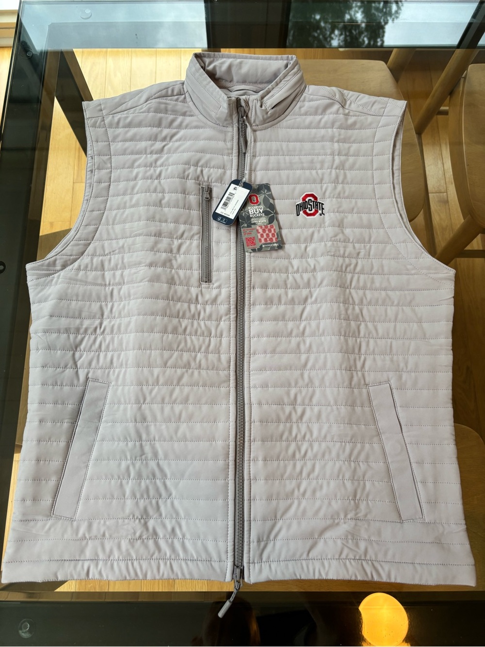 NWT Johnnie-O Ohio State Crosswinds Vest Men's Medium in Seal (Gray)